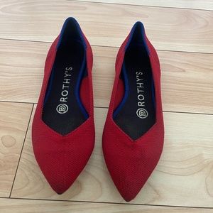 The Point Rothy's Chili Red Womens Flat Shoes size 6